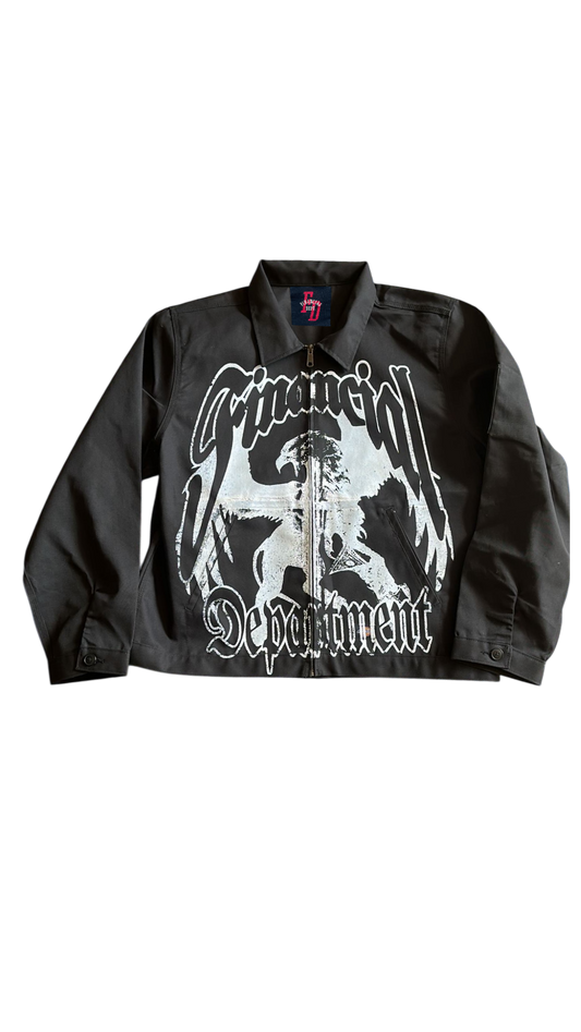 Financial Dept. Griffin Zip-Up Work Jacket - Black