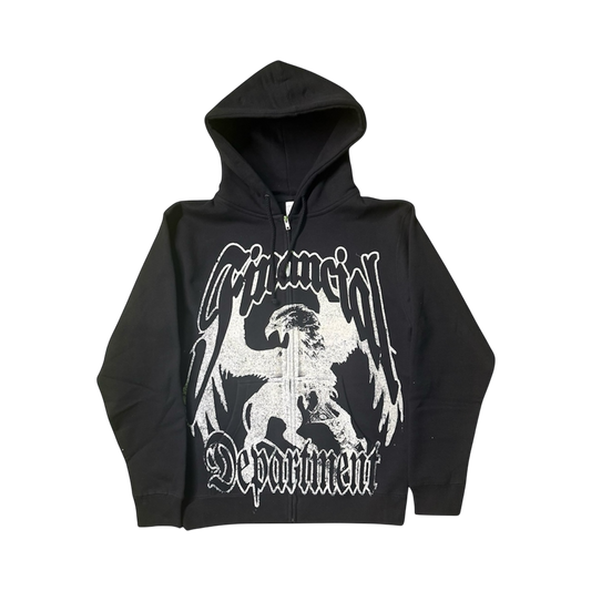 Financial Dept. Griffin Zip-Up Hoodie - Black